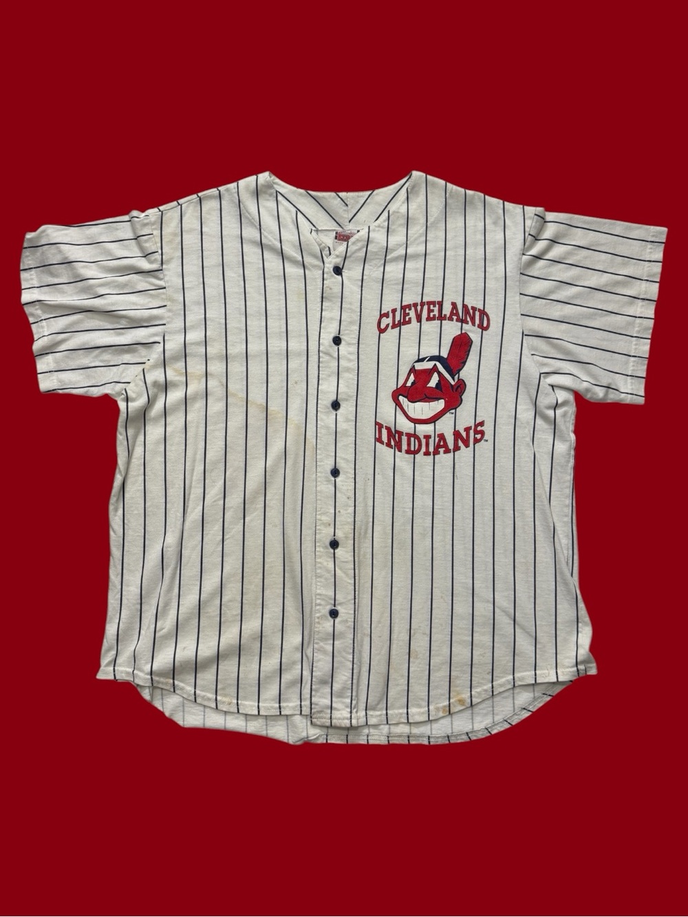 Vintage 90’s MLB Cleveland Indians Baseball Jersey